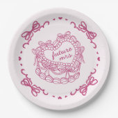 Assiettes En Carton Arc-en-ciel Nœud Papillon Rétro Cœur Mignardise Gâ (Devant)