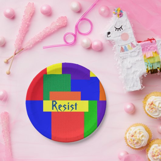 Assiettes En Carton Arc-en-ciel Résiste à l'écaillage Quillette Design (Fête)