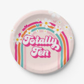 Assiettes En Carton Arc-en-ciel rétro Totalement dix 10e anniversaire (Devant)