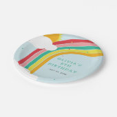 Assiettes En Carton Arc en ciel, soleil et nuages Fête d'anniversaire (Angle)