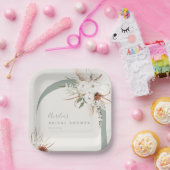 Assiettes En Carton Arc floral en terre cuite bohème (Fête)