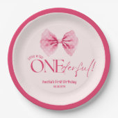Assiettes En Carton Arc rose Little Miss Onederday 1er anniversaire (Devant)