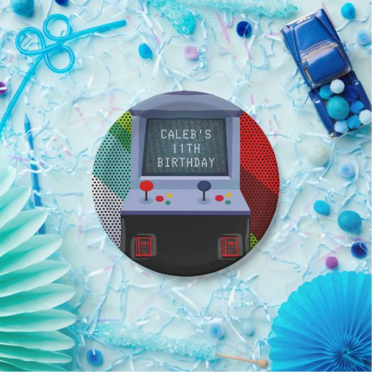 Assiettes En Carton Arcade jeu vidéo fête d'anniversaire (Fête)