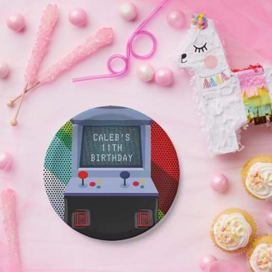 Assiettes En Carton Arcade jeu vidéo fête d'anniversaire (Fête)
