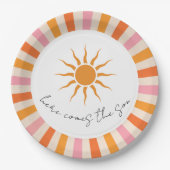 Assiettes En Carton Arch Retro Voici Le Baby shower Fils (Devant)