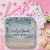 Assiettes En Carton Arche À Fleurs mariages Sur L'Océan (Fête)