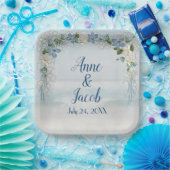Assiettes En Carton Arche florale mariage sur aquarelle océanique (Fête)