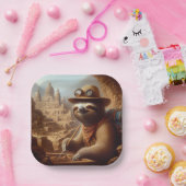 Assiettes En Carton Archéologue Sloth (Fête)