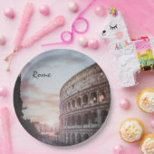 Assiettes En Carton Architecture antique Rome coucher de soleil ville (Fête)