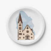 Assiettes En Carton Architecture de l'Église (Devant)