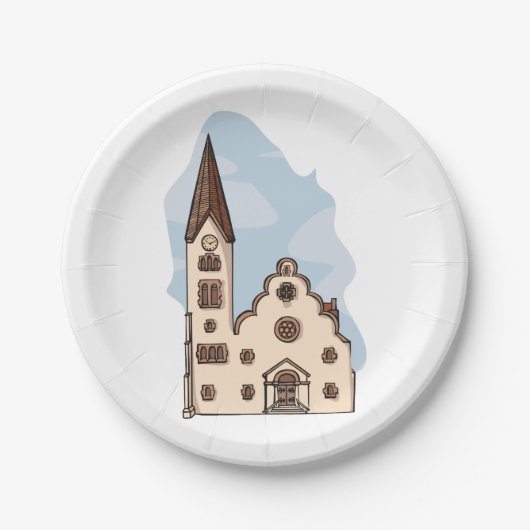 Assiettes En Carton Architecture de l'Église (Devant)