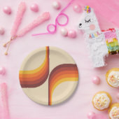 Assiettes En Carton Arcs colorés de style rétro (Fête)