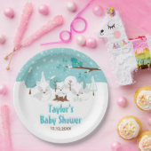Assiettes En Carton Arctic Fox Winter Wonderland Baby shower (Fête)