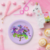 Assiettes En Carton Ardoise d'aquarelle violette Jacaranda (Fête)