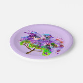 Assiettes En Carton Ardoise d'aquarelle violette Jacaranda (Angle)