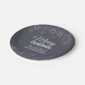 Assiettes En Carton Ardoise Grey Joyeux Noël Flèches de neige (Angle)