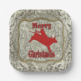 Assiettes En Carton Argent Bull Rider Belt Buckle Noël