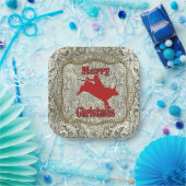 Assiettes En Carton Argent Bull Rider Belt Buckle Noël (Fête)