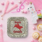 Assiettes En Carton Argent Bull Rider Belt Buckle Noël (Fête)