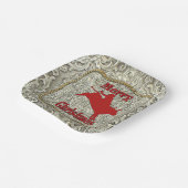 Assiettes En Carton Argent Bull Rider Belt Buckle Noël (Angulaire)