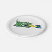 Assiettes En Carton Argent des fléchettes (Angle)