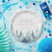 Assiettes En Carton Argent et rose hiver Wonderland Snowflake Annivers (Fête)