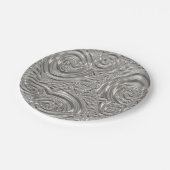 Assiettes En Carton Argent gris élégant style Art nouveau gaufré (Angle)