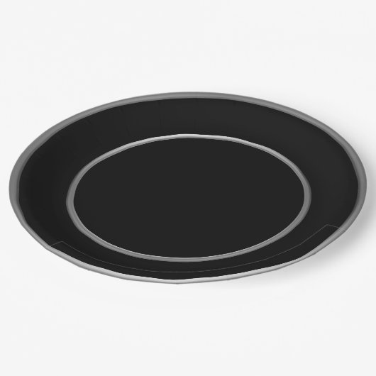 Assiettes En Carton Argent noir (Angle)