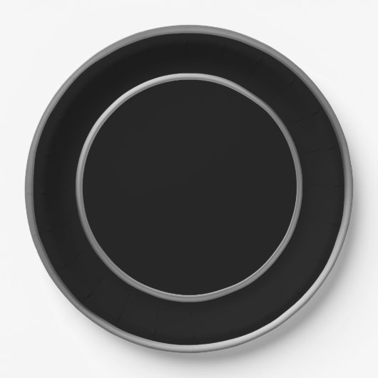 Assiettes En Carton Argent noir (Devant)