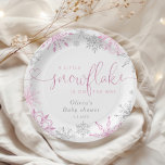 Assiettes En Carton Argent rose Un petit baby shower de flocon de neig<br><div class="desc">Argent rose Un petit flocon de neige baby shower Plaques de papier Les articles correspondants sont disponibles.</div>