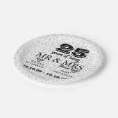Assiettes En Carton Argentez le 25ème M. Mme Right d'anniversaire (Angle)