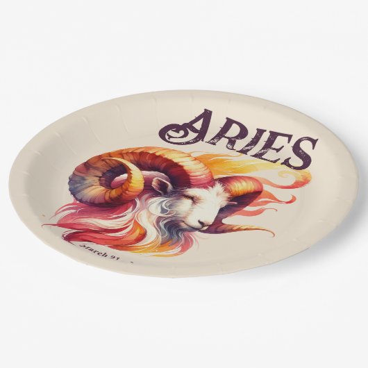 Assiettes En Carton Aries Zodiac fête d'anniversaire à thème (Angle)