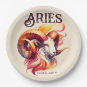 Assiettes En Carton Aries Zodiac fête d'anniversaire à thème (Devant)