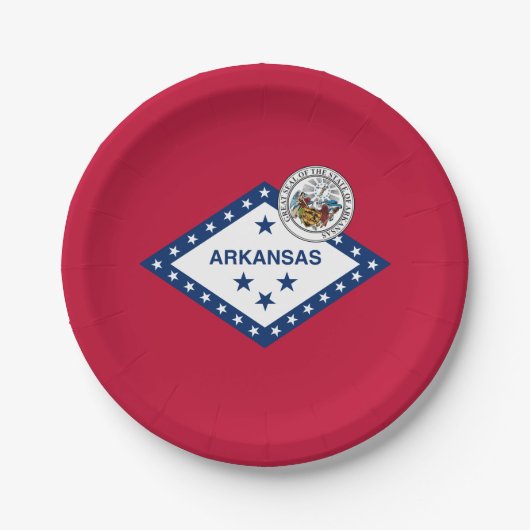 Assiettes En Carton Arkansan Flag & Seal, Flag of Arkansas (Devant)