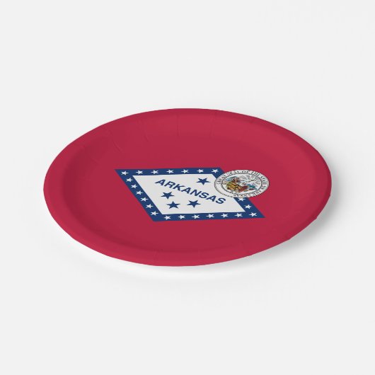Assiettes En Carton Arkansan Flag & Seal, Flag of Arkansas (Angle)
