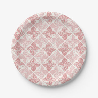 Assiettes En Carton Arlequin Floral Pastel Rose