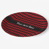 Assiettes En Carton Arlequin Vintage rouge et noir (Angle)