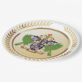 Assiettes En Carton Armoiries De Sainte-Lucie (Angle)