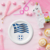 Assiettes En Carton Armoiries Du Drapeau De Grèce (Fête)