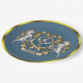 Assiettes En Carton Armstrong Clan Badge Bleu Personnalisé (Angle)