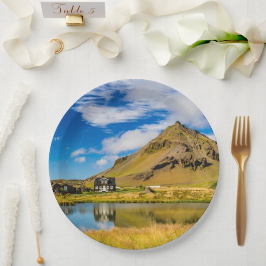Assiettes En Carton Arnarstapi Amtmansshus Et Le Mont Stapafell, Islan (Mariage)