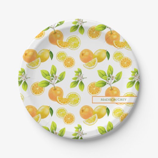 Assiettes En Carton Arômes d'agrumes Oranges et citrons Patten (Devant)