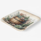 Assiettes En Carton Arrangement Rustique De Succulents Et Cactus (Angulaire)