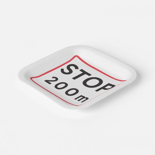 Assiettes En Carton Arrêt 200m Signal routier Sécurité de la signalisa (Angulaire)