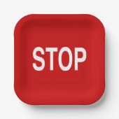 Assiettes En Carton Arrêter le signe (Recto)