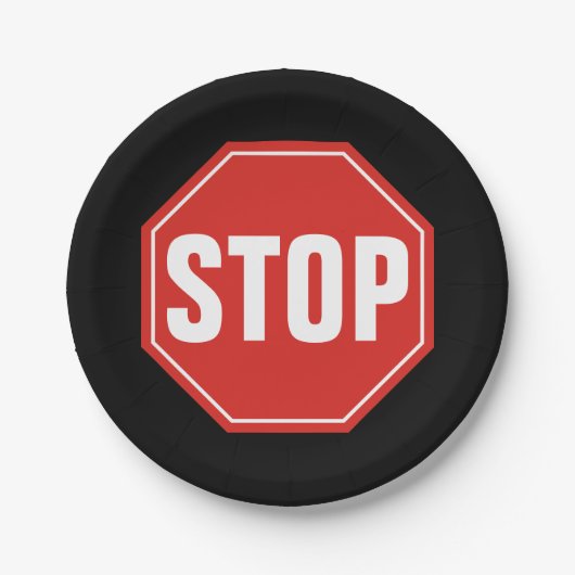 ASSIETTES EN CARTON ARRÊTER LE SIGNE (Devant)