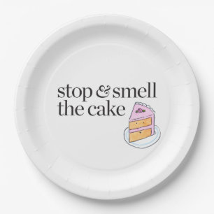 Assiettes En Carton Arrêtez et sentez le gâteau