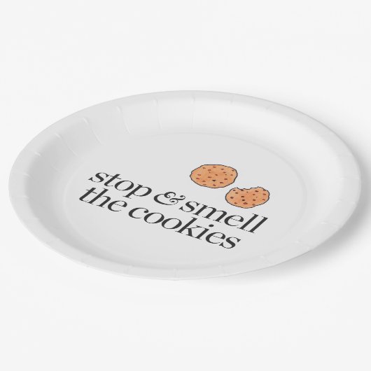 Assiettes En Carton Arrêtez et sentez les biscuits (Angle)