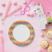 Assiettes En Carton Arrière - plan à rayures rétro 2 (Fête)