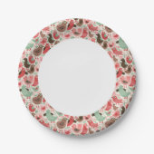 Assiettes En Carton arrière - plan aux oiseaux mignons (Devant)